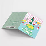 Postal: Muchas Felicidades (dibujo mesa puesta) - HAPPY MOTS