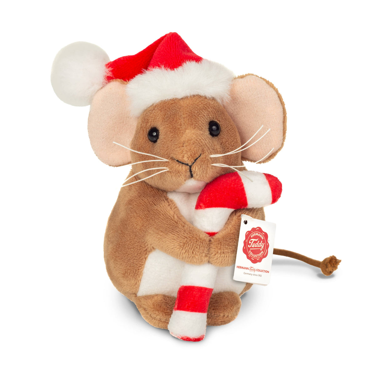 Peluche Ratón navideño con bastón de caramelo 11 cm