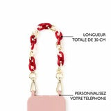 Cadena Para Teléfono Corta ROJO Y DORADO - DRAEGER