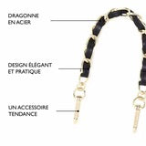 Cadena Para Teléfono Corta NEGRO Y DORADO - DRAEGER