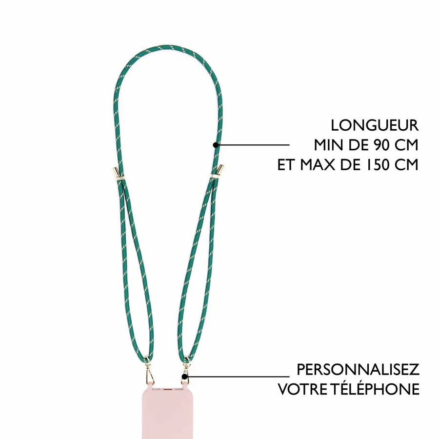 Cordón Para Teléfono LARGO VERDE Y DORADO - DRAEGER