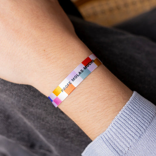 Pulsera de tela "Profe molas mucho" - UO