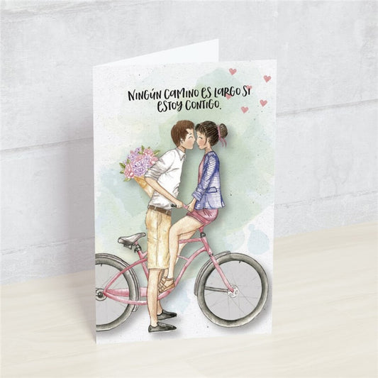 Postal NINGÚN CAMINO ES LARGO SI ESTOY CONTIGO - HAPPY MOTS