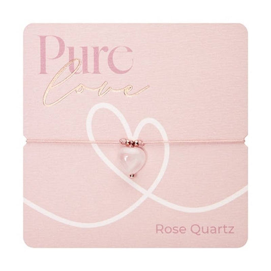 Pulsera Amor Puro Cuarzo Rosa Chapado en Oro Rosa