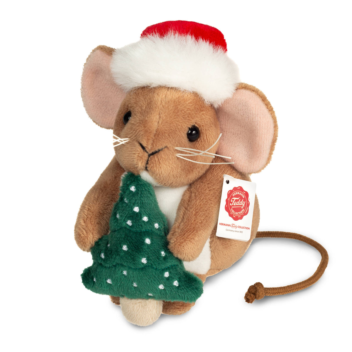 Peluche Ratón de Navidad con árbol de Navidad 11 cm