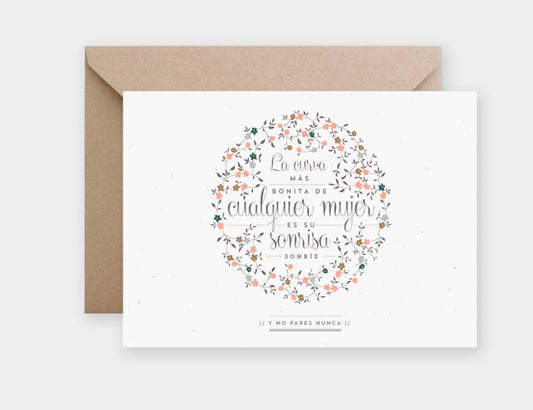 Postal LA CURVA MÁS BONITA DE CUALQUIER MUJER ES SU SONRISA - The Great Moustache