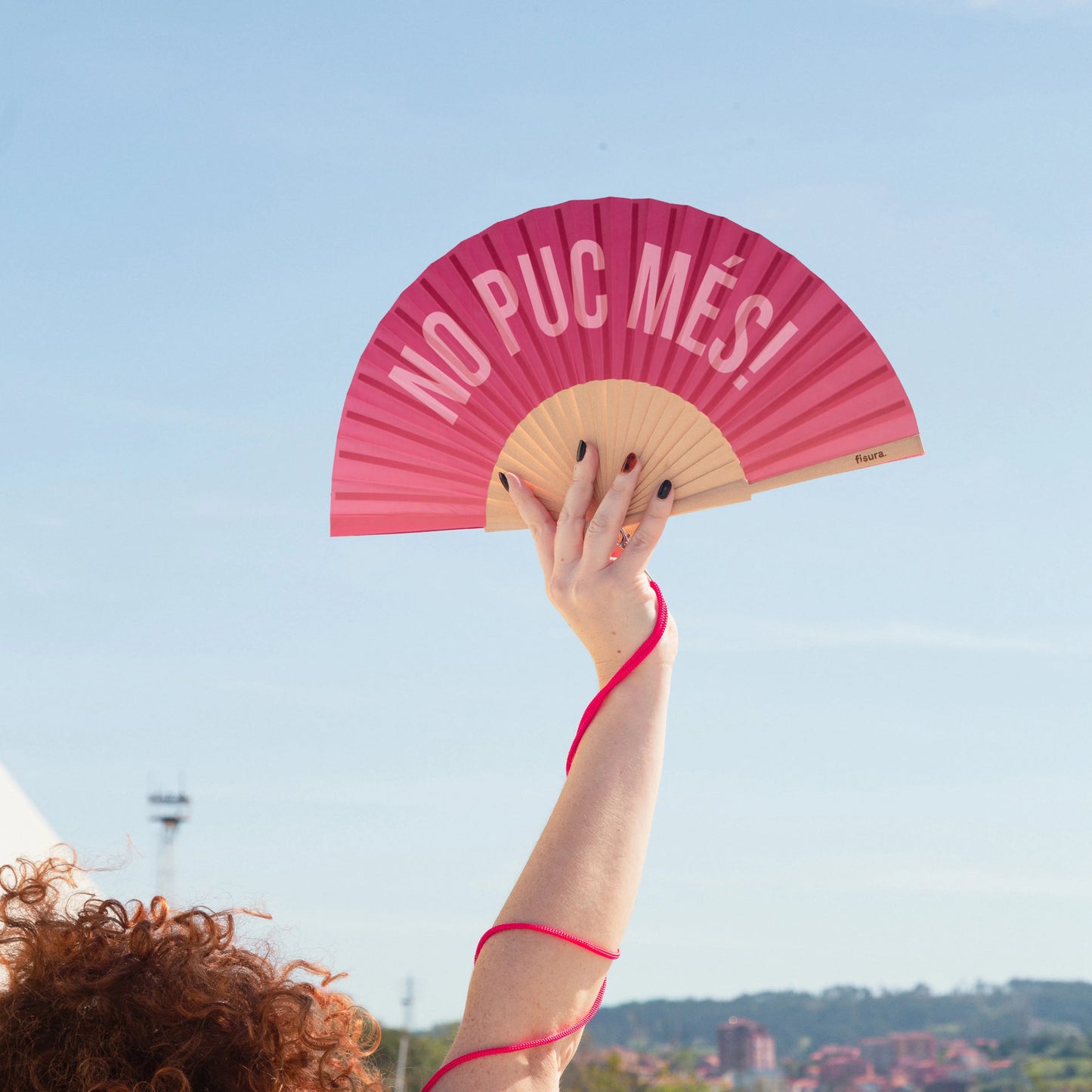 Abanico “no puc més!” degradado rosa- Fisura