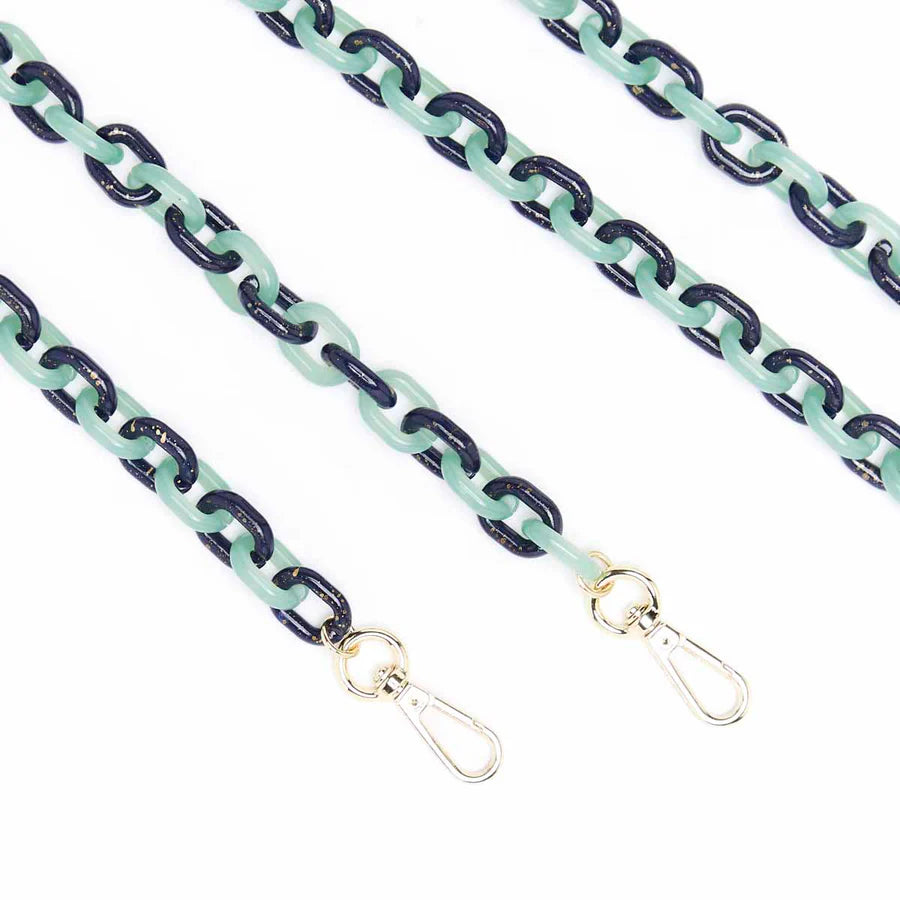 Cadena Para Teléfono RESINA LARGA MULTICOLOR VERDE Y AZUL - DRAEGER