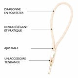 Cordón Para Teléfono Corto BEIG Y DORADO - DRAEGER