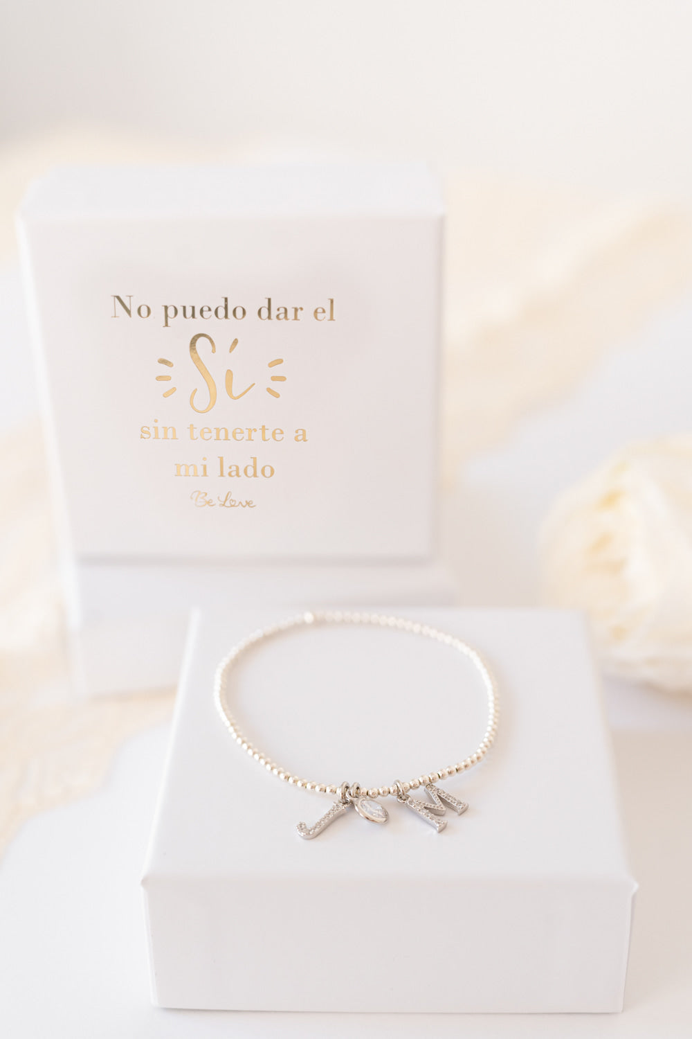 Pulsera Tú y Yo Plata Primera Ley- No puedo dar el sí sin tenerte a mi lado- Be Love