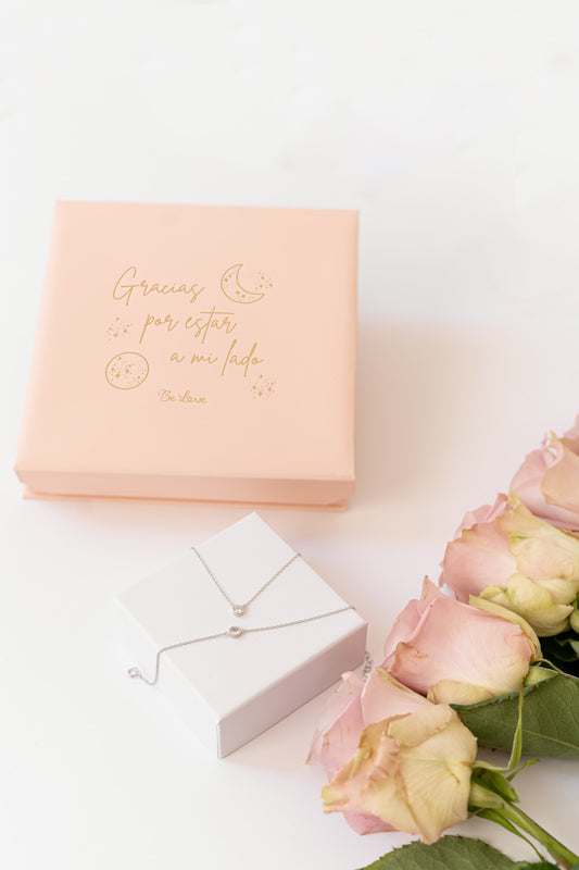 Conjunto Pulsera y Gargantilla Circonita- Gracias por estar a mi lado