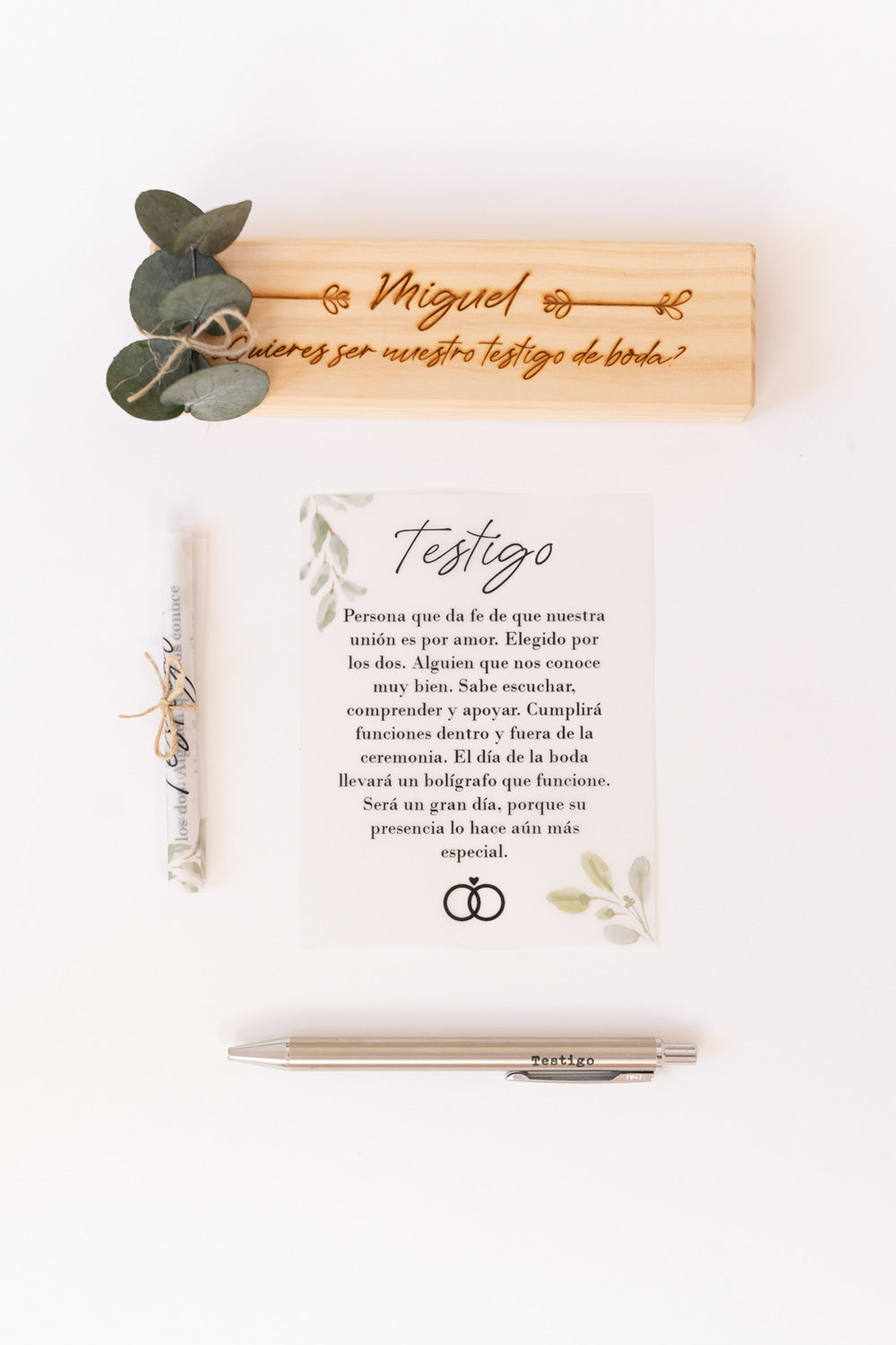 Bolígrafo Personalizado para Testigo de Boda- Be Love