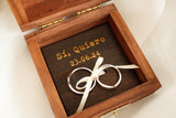 Caja de madera porta alianzas de madera PERSONALIZADO- Be Love