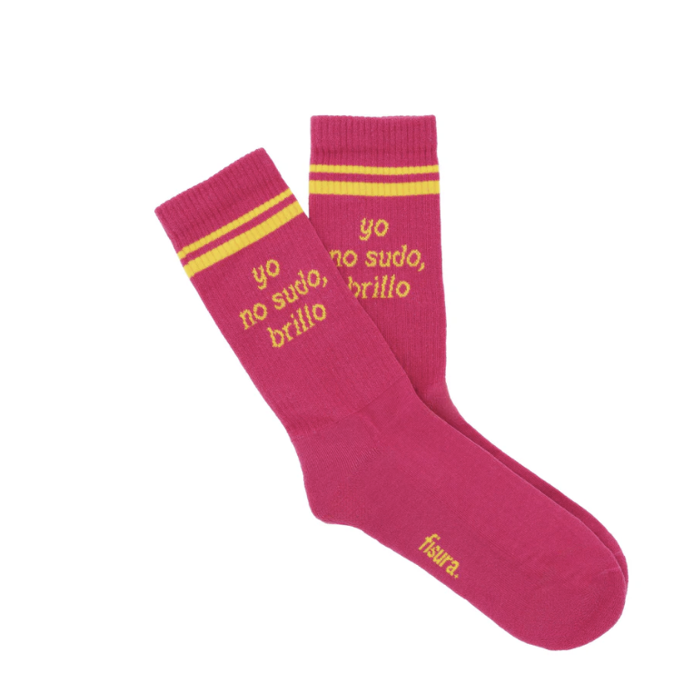 Calcetines "Yo no sudo, yo brillo" Rosa-Fisura