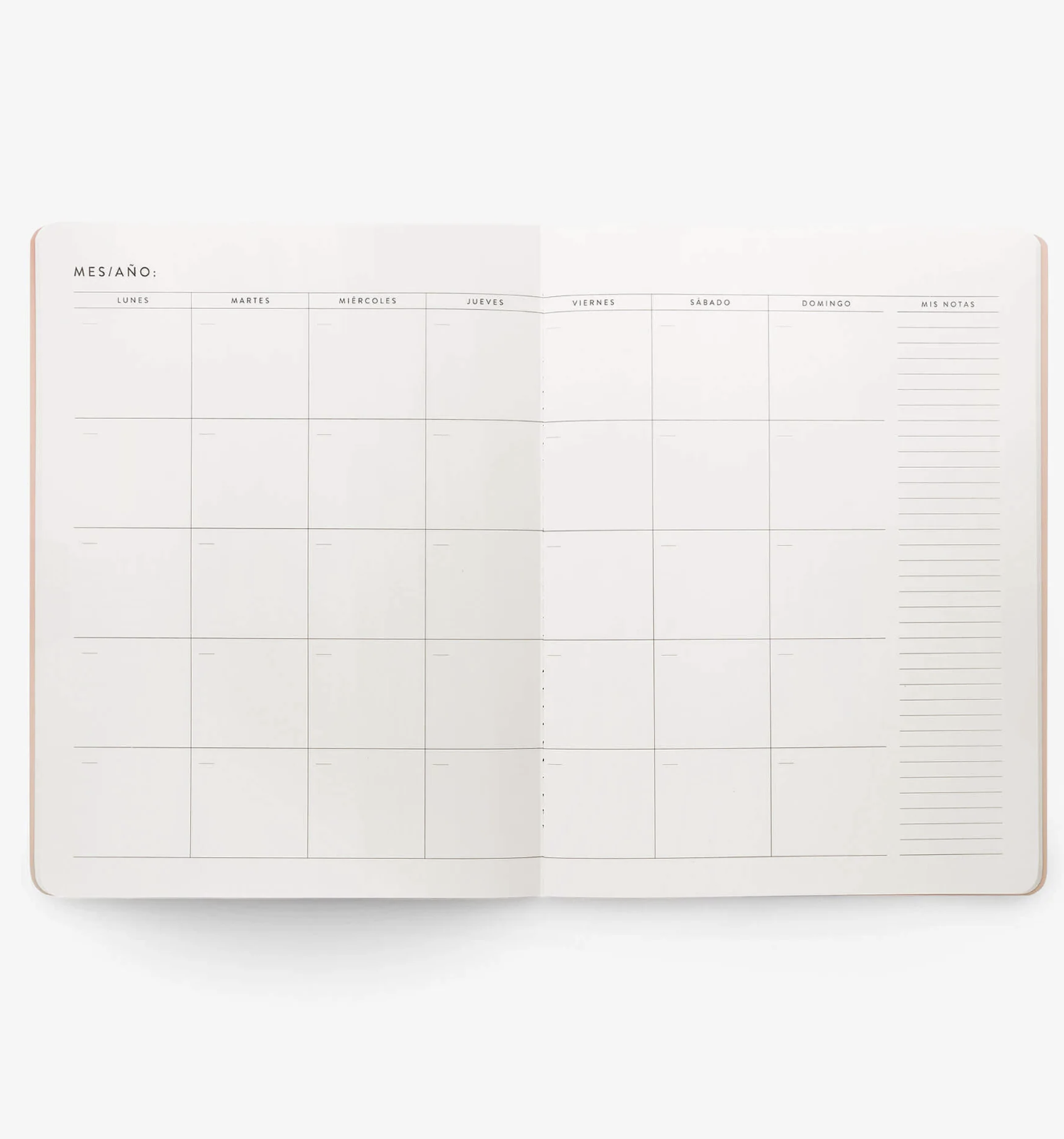 Planes. Planificador mensual ligero. Negro. Grande. - CHARUCA