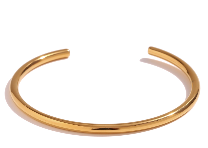 PULSERA ACERO ESCLAVA - 56 MM - BAÑADO ORO Y PLATA RODIADA