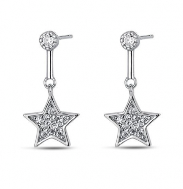 Pendientes Star- Plata y Plata Chapado Oro