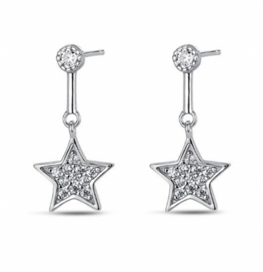 Pendientes Star- Plata y Plata Chapado Oro