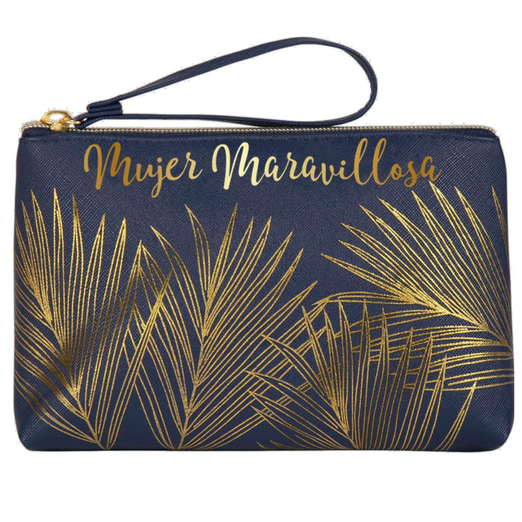 Portatodo Grande con Cremallera MUJER MARAVILLOSA Azul Oscuro y Dorado - DRAEGER