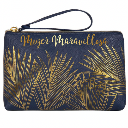 Portatodo Grande con Cremallera MUJER MARAVILLOSA Azul Oscuro y Dorado - DRAEGER