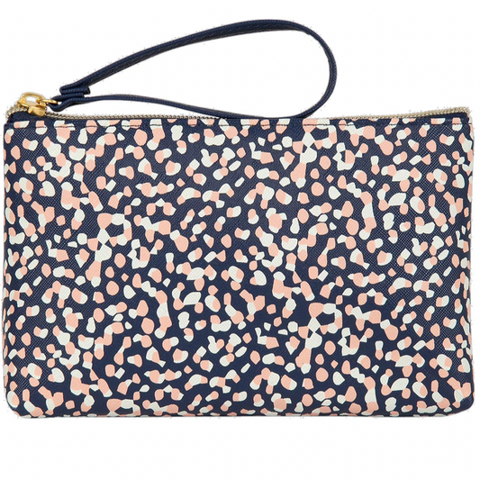 Portatodo Grande con Cremallera TOPOS Azul Oscuro, Rosa y Blanco - DRAEGER