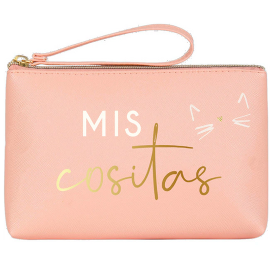 Portatodo Grande con Cremallera MIS COSITAS Rosa y Dorado - DRAEGER