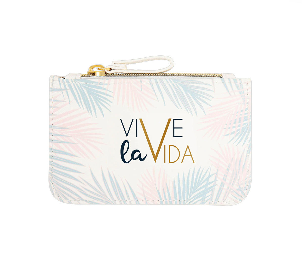 Portatodo Pequeño con Cremallera VIVE LA VIDA Blanco - DRAEGER