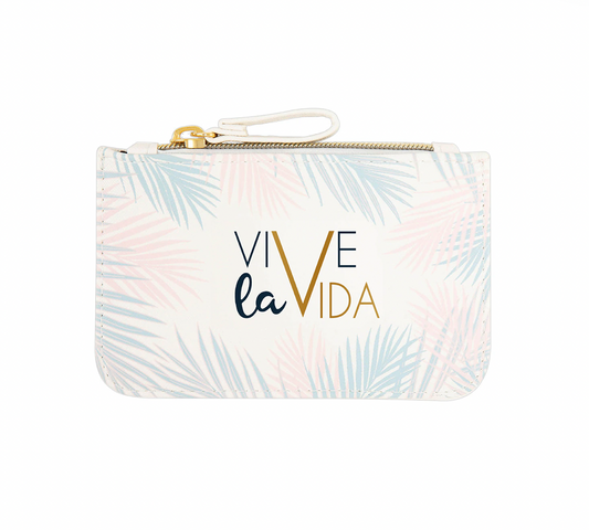 Portatodo Pequeño con Cremallera VIVE LA VIDA Blanco - DRAEGER