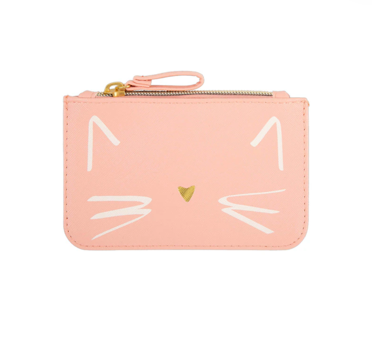 Portatodo Pequeño con Cremallera GATO Rosa y Dorado - DRAEGER