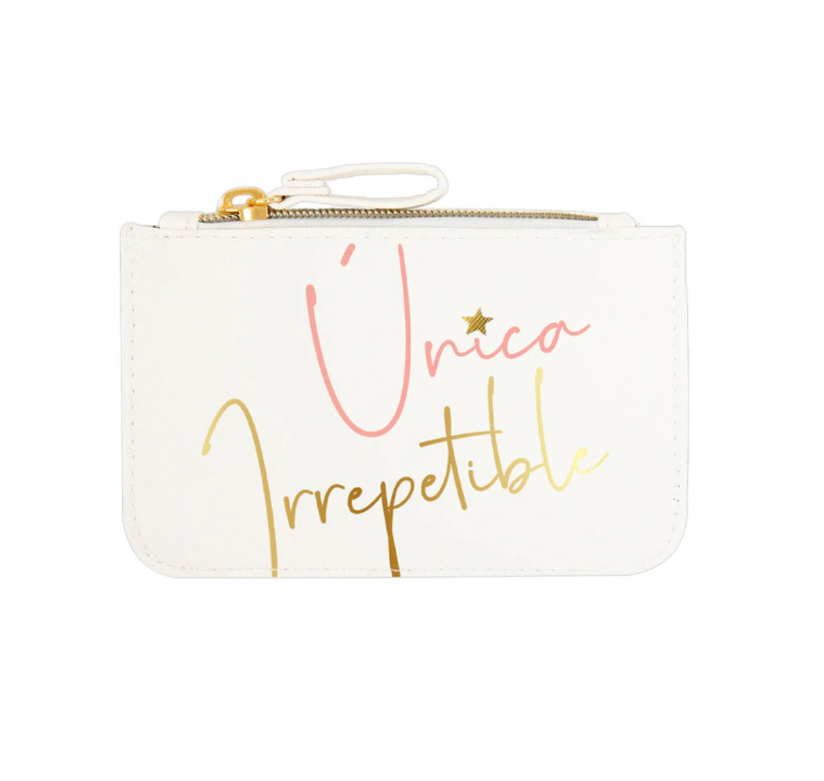 Portatodo Pequeño con Cremallera UNICA IRREPETIBLE Blanco, Rosa y Dorado - DRAEGER