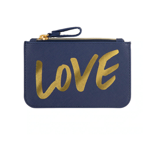 Portatodo Pequeño con Cremallera LOVE Azul Oscuro - DRAEGER