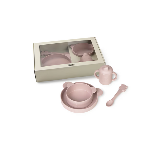 Vajilla de 4 piezas de silicona ZOE ROSA - TOUS