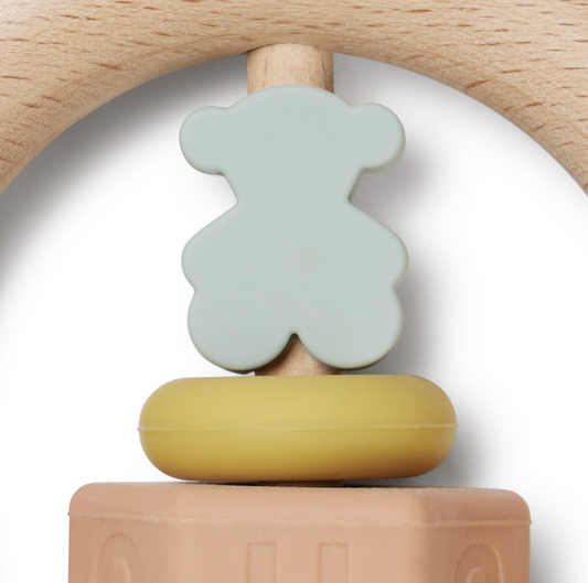 Sonajero de silicona y madera único - TOUS