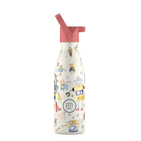 Botella Térmica Infantil de Acero Inoxidable MESSY ROBOTS 350ml - COOL BOTTLES