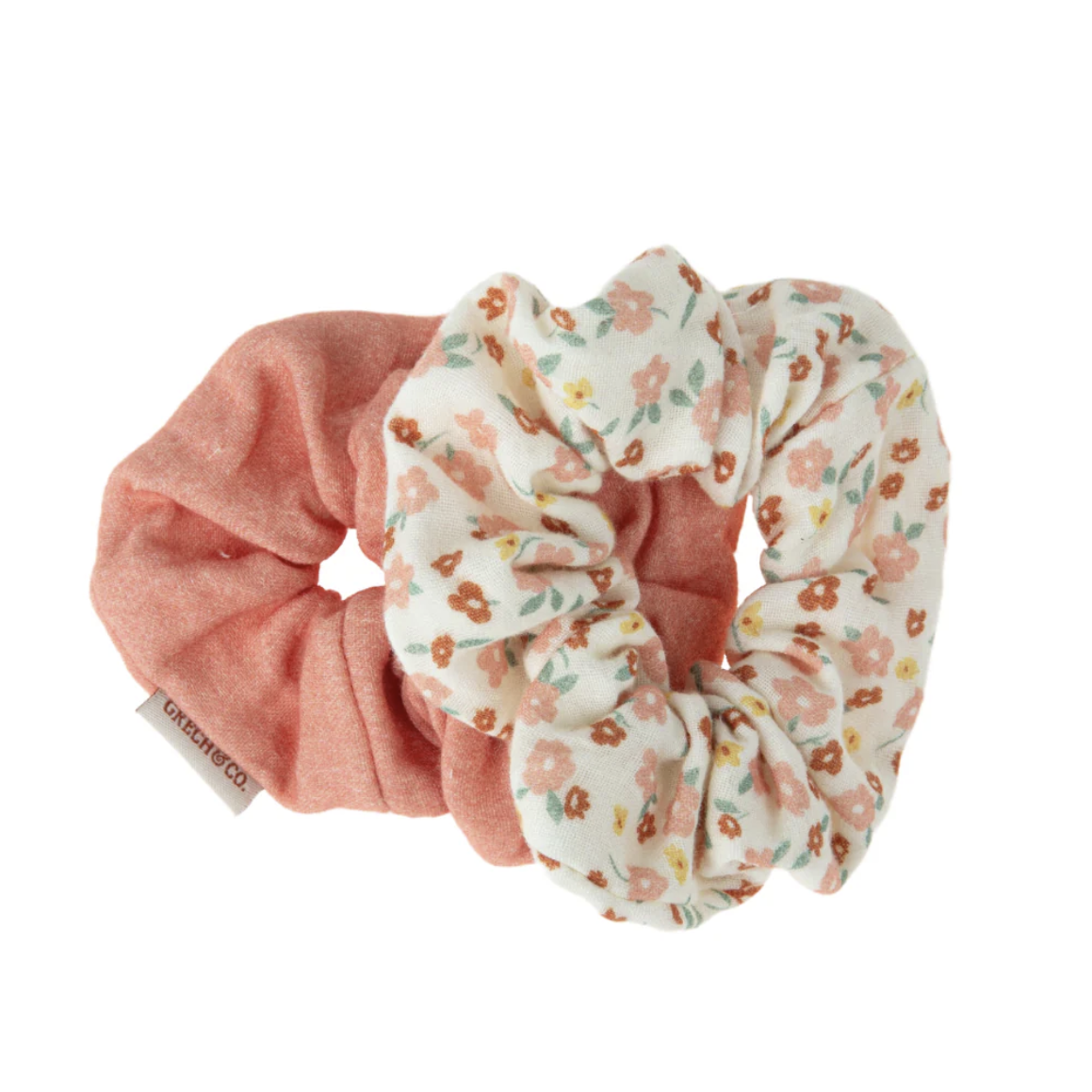 Set 2 Scrunchies de algodón orgánico SUNSET MEADOW - Grech&Co