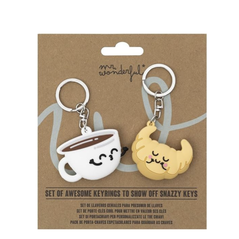 Set 2 llaveros CAFÉ Y CROISSANT - Mr. Wonderful