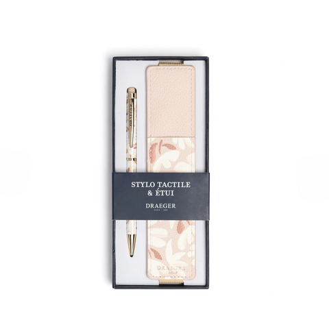 Pack estuche y bolígrafo FLORES BEIGE - DRAEGER
