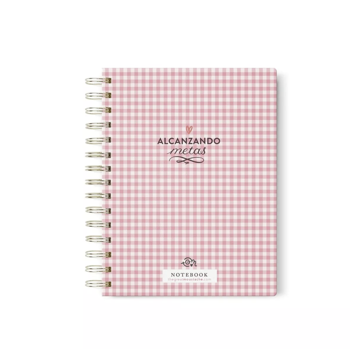 Cuaderno A5 rose vichy ALCANZANDO METAS - The Great Moustache