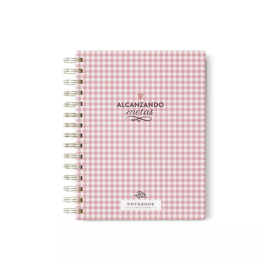Cuaderno A5 rose vichy ALCANZANDO METAS - The Great Moustache