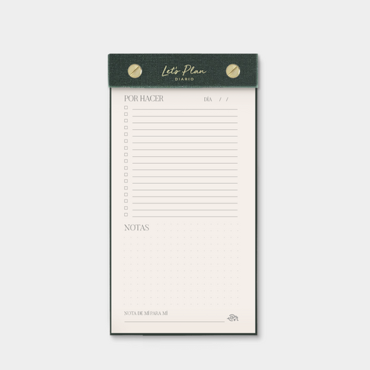Notepad Diario LET'S PLAN Verde Oliva - The Great Moustache