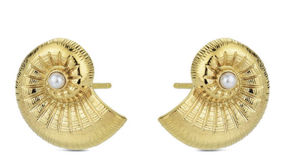 Pendientes CARACOLA PERLA - Rocío Martín