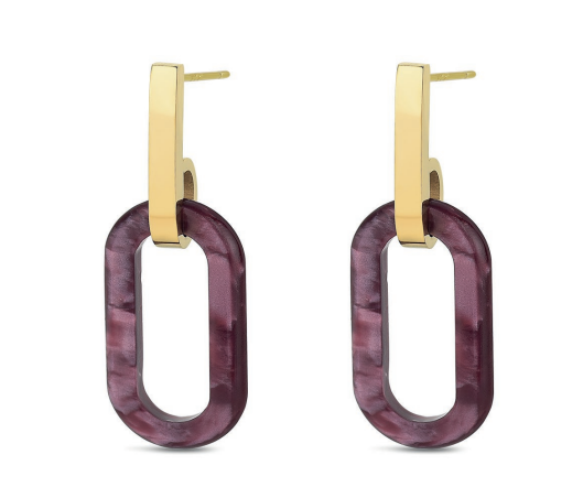 Pendientes RESINA MORADA - Rocío Martín