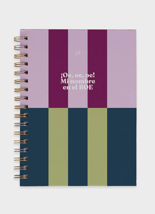 Libreta "¡Oe, oe, oe!" Mi nombre en el BOE- UO
