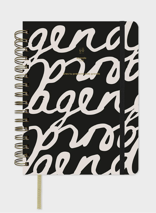 Agenda Anual 2026 "Noir" Día Página - UO