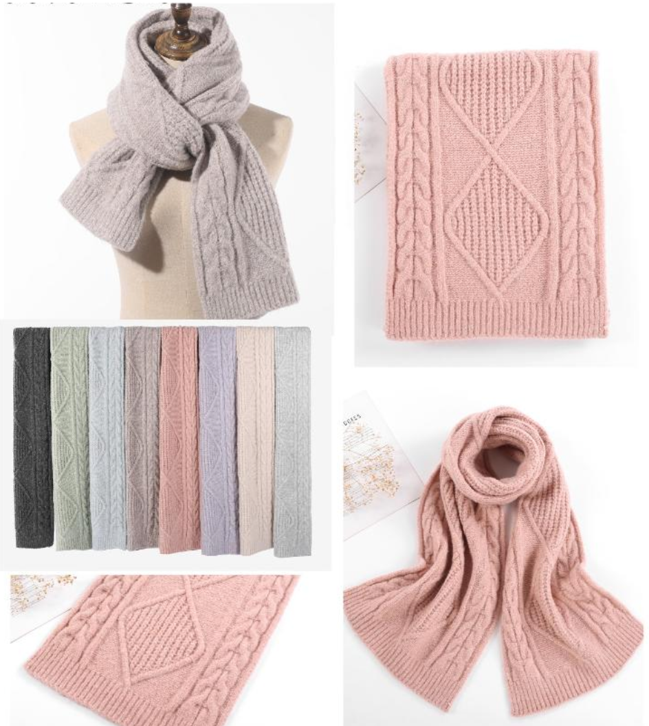 Bufanda Diseño Trenzado con Rombos