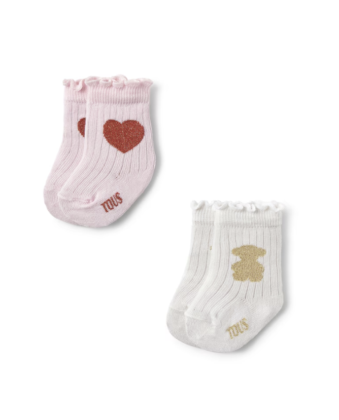 Pack de 2 pares de calcetines de bebé SSocks rosa - TOUS