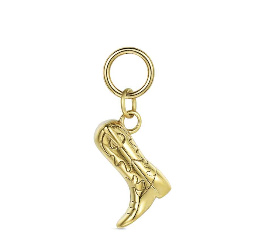 Charm de acero 316 chapado 18 kt bota waterproof 11.7 mm