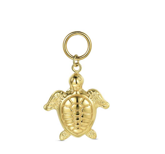 Charm de acero 316 chapado 18 kt tortuga waterproof 17 mm