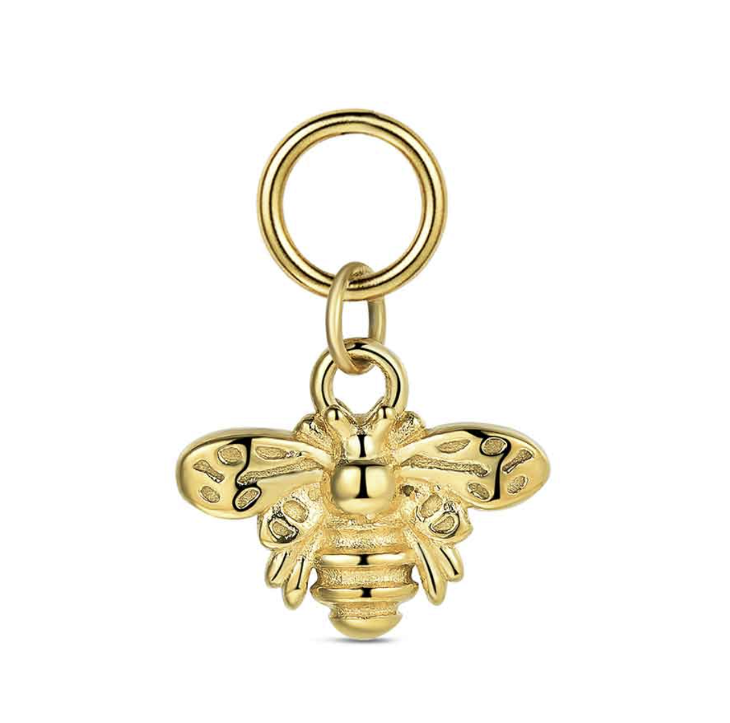 Charm de acero 316 chapado 18 kt abeja waterproof 13.8 mm