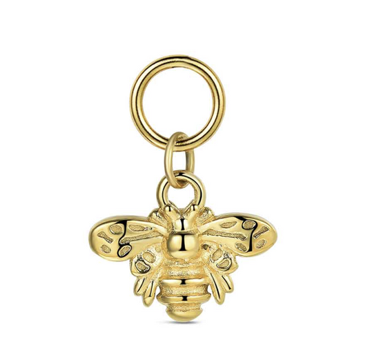 Charm de acero 316 chapado 18 kt abeja waterproof 13.8 mm